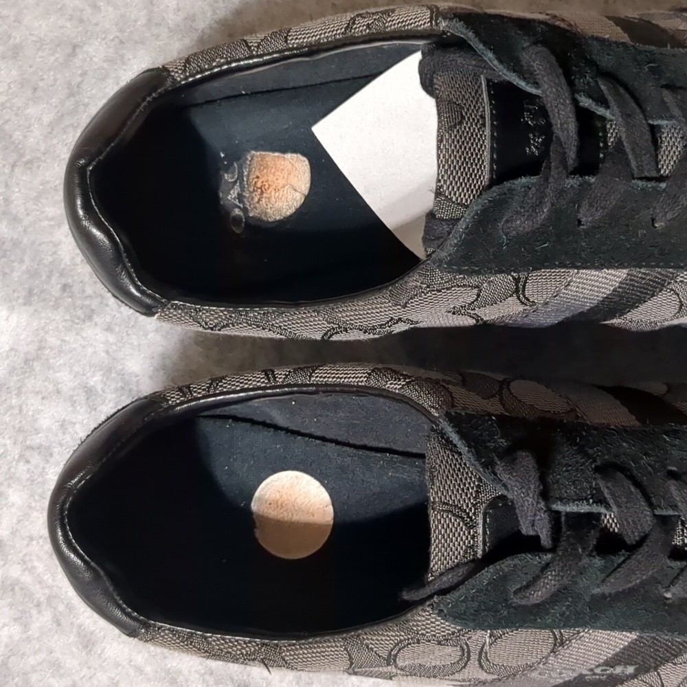 Coach Kelson Black Monogram Logo Lace Tie Sneaker women size 9.5B - Picture 7 of 8